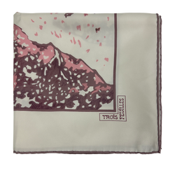 Hermés Pañuelo,Trois Feuilles,Seda,Beige/Morado,BX,3