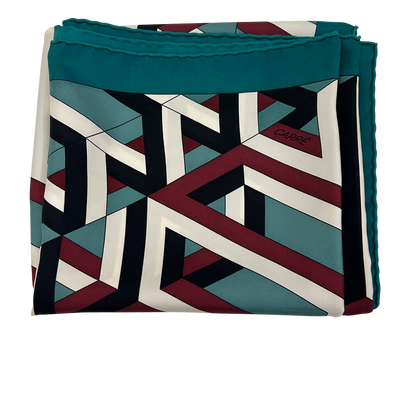 Hermes Pañuelo, 320&euro;, Azul/Blanco/Negro/Rojo, Seda - General, Vista frontal