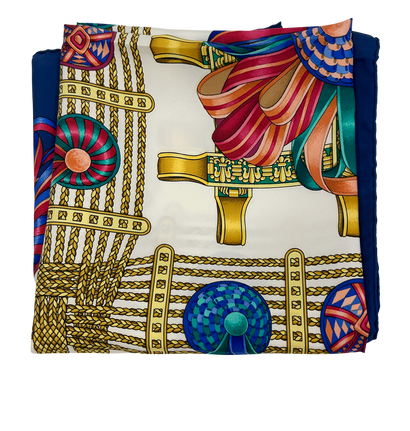 Hermés Pañuelo, 320€, Accesorios, Azul/Blanco, Seda - General, Vista frontal