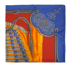 Hermes Pañuelo, Seda, Amarillo/Azul, 3*