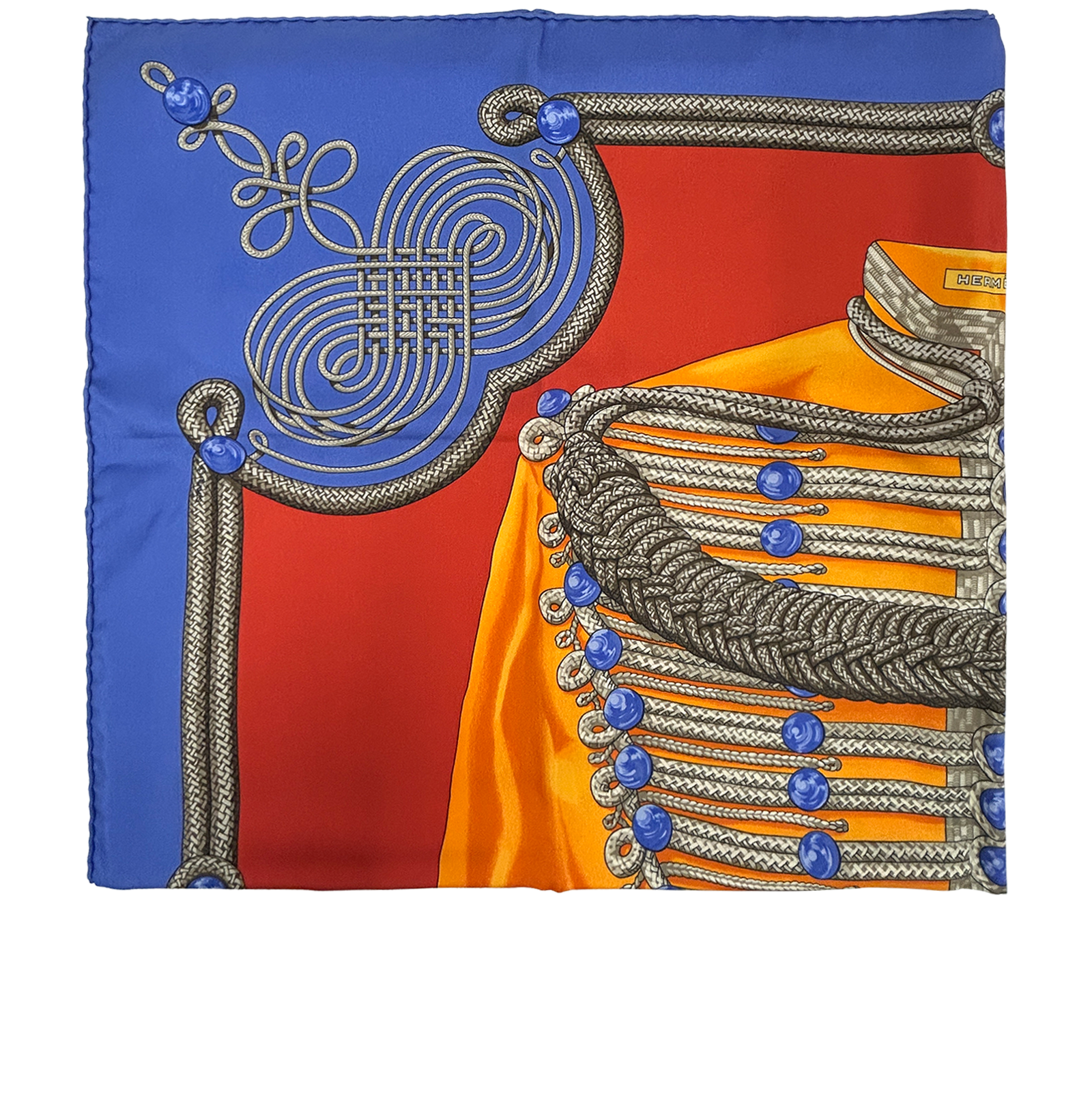 Hermes Pañuelo, 320&euro;, Accesorios, Amarillo/Azul, Seda - General, Otros tipos de vista