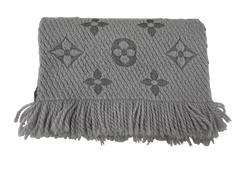 Louis Vuitton Bufanda Logomania, Lana, Mono, Gris.3*