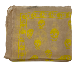 Alexander Mcqueen Pañuelo,Calaveras,Seda,Amarillo,3