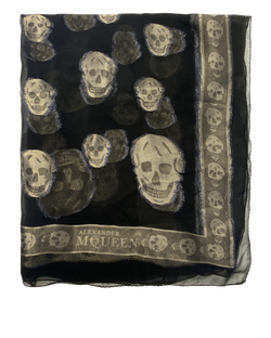 Alexander McQueen Pañuelo,Calaveras,Dorado,Seda/Poliester,120x120,3