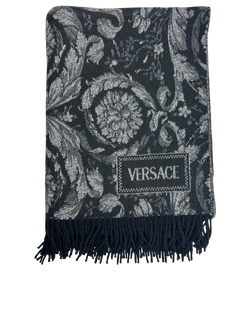 Versace Manta Barocco,Cashemira, Negro/Gris, 4*