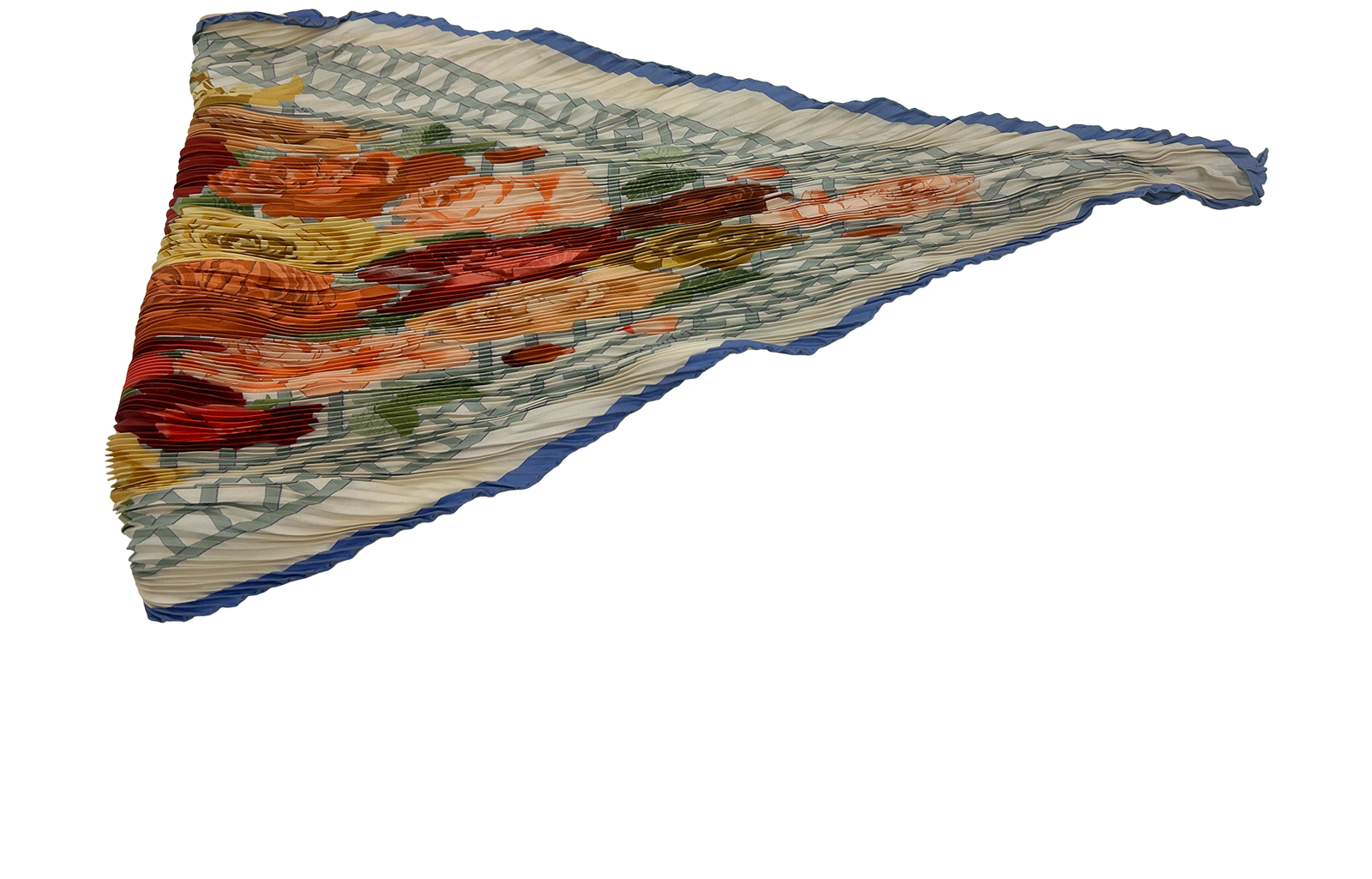 Hermés Pañuelo Plisado, 190&euro;, Accesorios, Azul/Blanco/Rojo, Seda - General, Otros tipos de vista