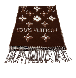 Louis Vuitton Bufanda, Lana, Poliéster Metali,Marrón/Blanco,4*