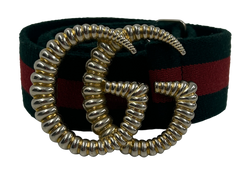 Gucci Cinturón, Nastro, Tejido, Rojo/Verde, 524101,3*