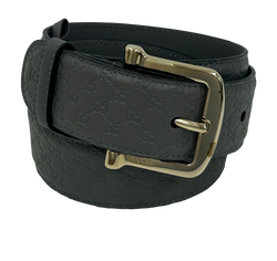 Gucci Cinturón 85,Piel, Gris,GG,4, DB,214351