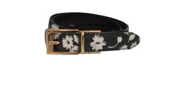 Dolce Gabbana Belt 80 cms, Piel, Floral, Piel, Negro/Blanco, 3, DB