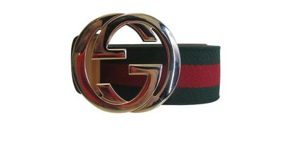 Gucci Cinturón, 200&euro;, Accesorios, Marrón/Rojo/Verde, Animal - Piel/Tejido - General, Vista frontal