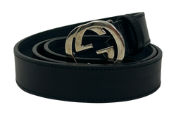 Gucci Cinturon 95, Piel, Negro,3*