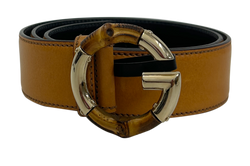 Gucci Cinturón 85, Piel,Amarillo, Bambu