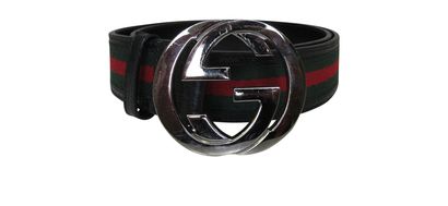 Gucci Cinturon, 200&euro;, Accesorios, Negro/Rojo/Verde, Animal - Piel/Tejido - General, Vista frontal