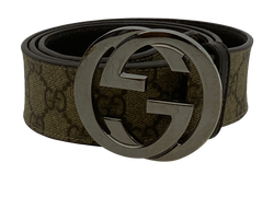 Gucci Cinturon,Interlocking,GG,Canvas,Gris,1149,90cm,3