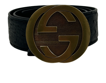 Gucci Cinturón, 200&euro;, Negro, Animal - Avestruz, Vista frontal