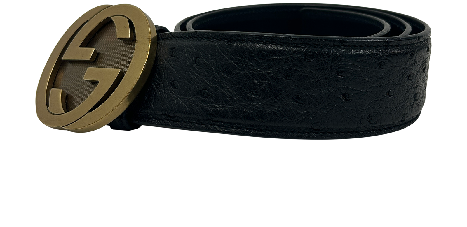 Gucci Cinturón, 200&euro;, Negro, Animal - Avestruz, Vista inferior