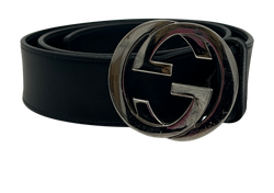 Gucci Cinturón,Interlocking,PielNegro,114984,95cm,3*