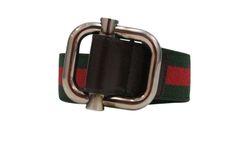 Gucci Belt, Piel/Nastro, Verde/Rojo, 3,162944.480199