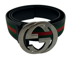 Gucci Cinturon 95, Piel, Nastro/Rojo, 2