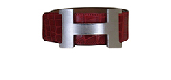 Hermes Cintur�n Cocodrilo 90CMS, Rojo,014 Square R,3