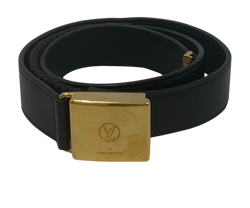 Louis Vuitton Cinturón,Cierre Imán,Piel,Negro,P152,2