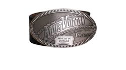 Louis Vuitton Cinturon Vintage 85cms, Placa Ovalada Plata, Piel, Negro, 3,