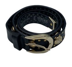 Versace Cinturon,Medusa/Brillantes,Piel,Negro,95CM,BX,4