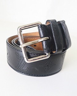 Cinturón, Piel, Mono Perforado, Negro, 110cm, 2003, LA0023