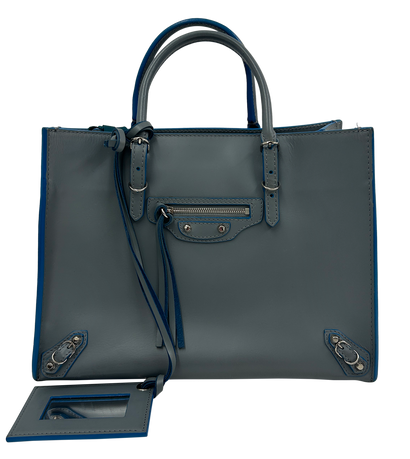 Papier Mini A6, 410&euro;, Bolso, Azul/Gris, Animal - Piel, Vista frontal