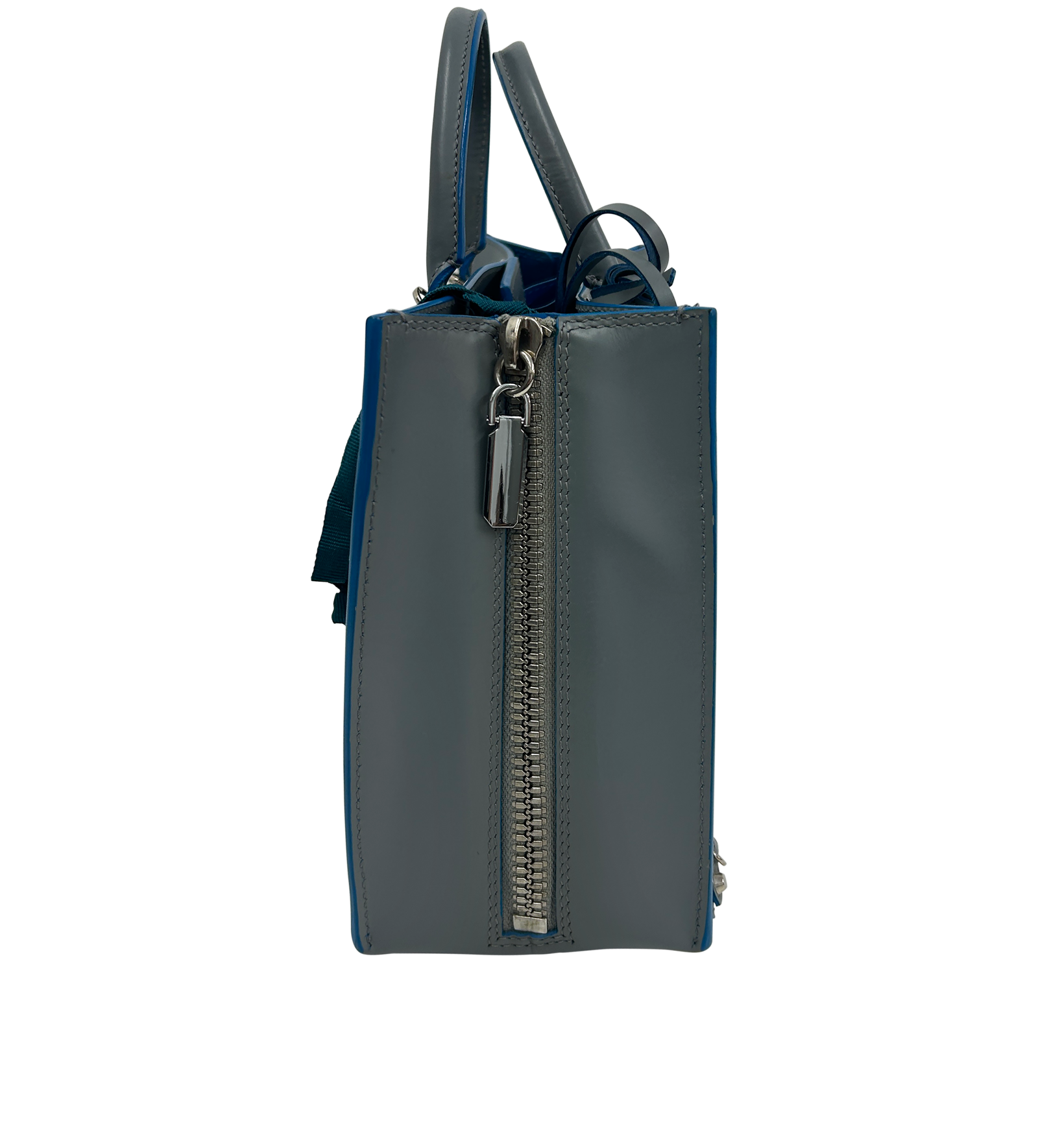 Papier Mini A6, 410&euro;, Bolso, Azul/Gris, Animal - Piel, Vista lateral