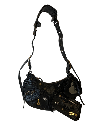 Le Cagole Pins, 990&euro;, Bolso, Negro, Animal - Piel, Vista frontal