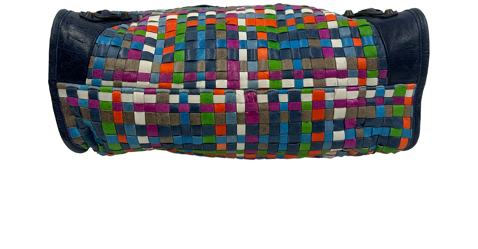 City, 620&euro;, Bolso, Azul/Blanco/Naranja, Animal - Piel, Vista superior