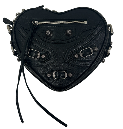 Le cagole heart mini, 950&euro;, Negro, Animal - Piel, Vista frontal