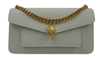 Serpenti East-West Maxi Chain, 1.800&euro;, Bolso, Blanco, Animal - Piel, Vista frontal