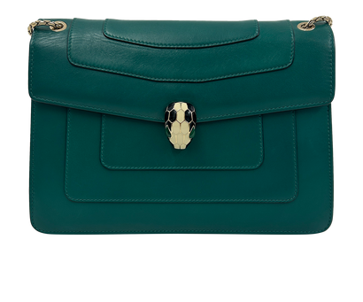 Serpenti, 1.400&euro;, Bolso, Verde, Animal - Piel, Vista frontal