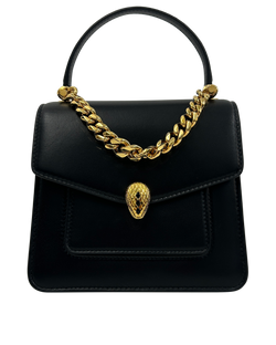 maxi Chain Serpenti, Piel, Negro,DB, Strap, Card, 4*