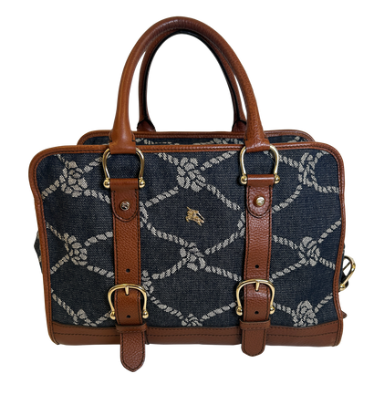 Tote Rope Denim, 390&euro;, Bolso, Azul/Marrón, Animal - Piel/Textil - Denim, Vista frontal