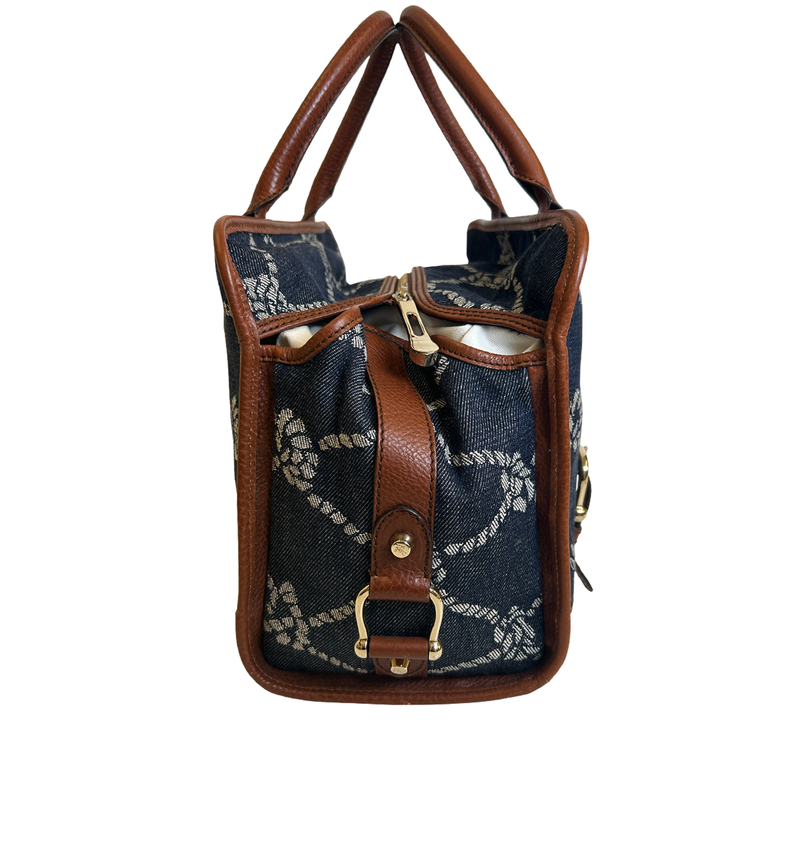 Tote Rope Denim, 390&euro;, Bolso, Azul/Marrón, Animal - Piel/Textil - Denim, Vista lateral