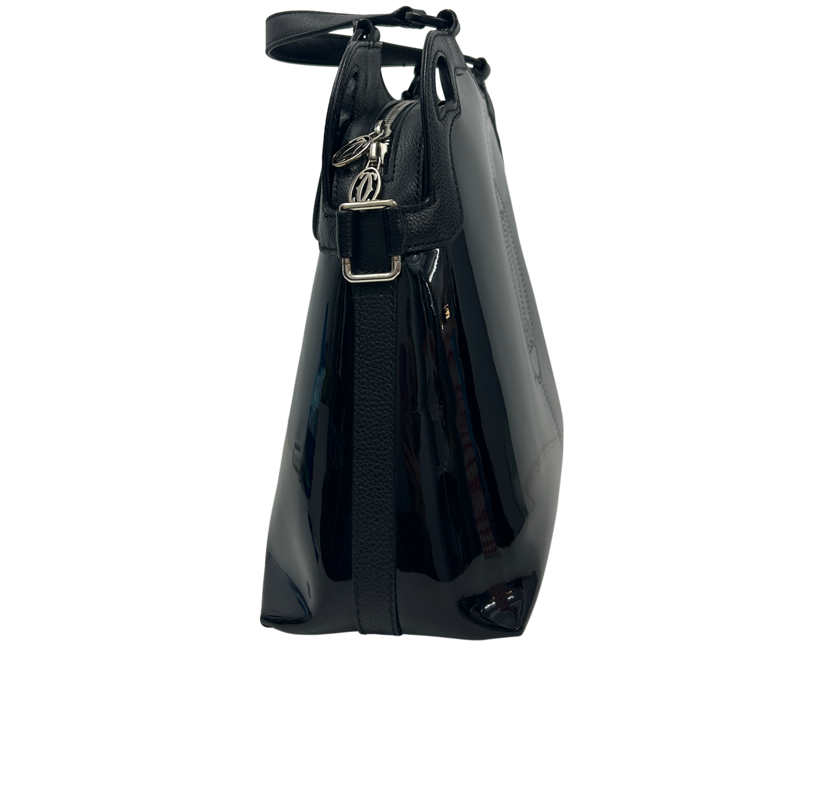 Marcello, 480&euro;, Bolso, Negro, Cuero - Charol, Vista lateral