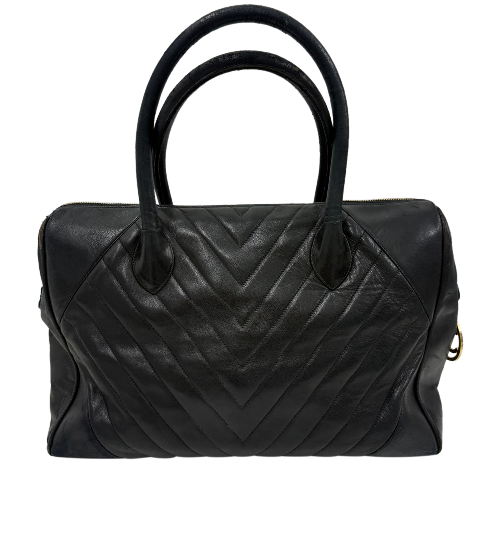 Tote Vintage, 540&euro;, Bolso, Negro, Animal - Piel, Vista trasera