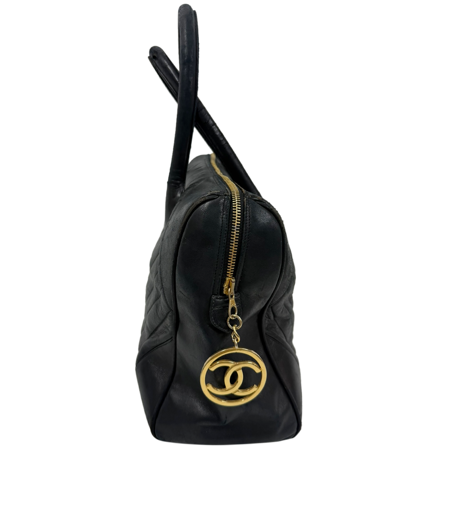 Tote Vintage, 540&euro;, Bolso, Negro, Animal - Piel, Vista lateral