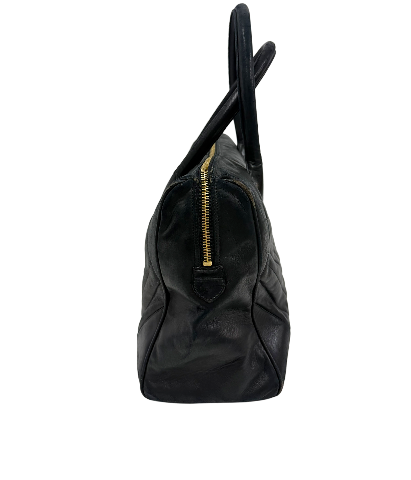Tote Vintage, 540&euro;, Bolso, Negro, Animal - Piel, Vista inferior