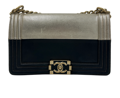 Boy Bag, 1.800&euro;, Bolso, Negro/Oro, Animal - Piel, Vista frontal