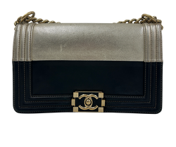 Boy Bag, Piel, Negro/Dorado, 21596560,2*