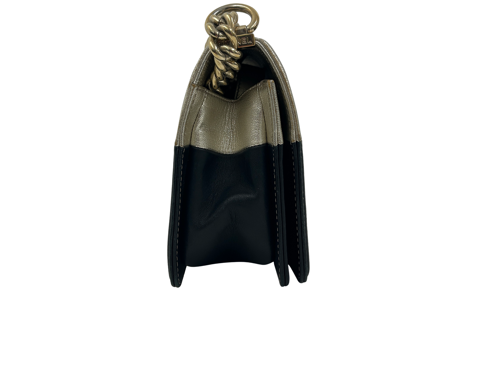 Boy Bag, 1.800&euro;, Bolso, Negro/Oro, Animal - Piel, Vista lateral