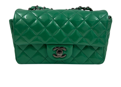 Classic Small Single Flap, 3.400&euro;, Bolso, Verde, Cuero - Charol, Vista frontal