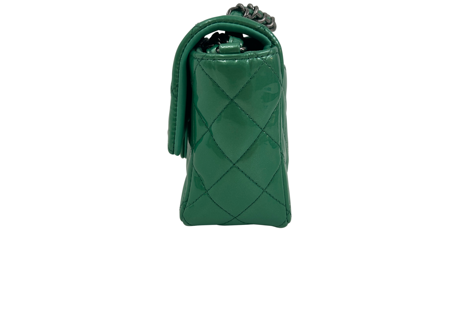 Classic Small Single Flap, 3.400&euro;, Bolso, Verde, Cuero - Charol, Vista inferior