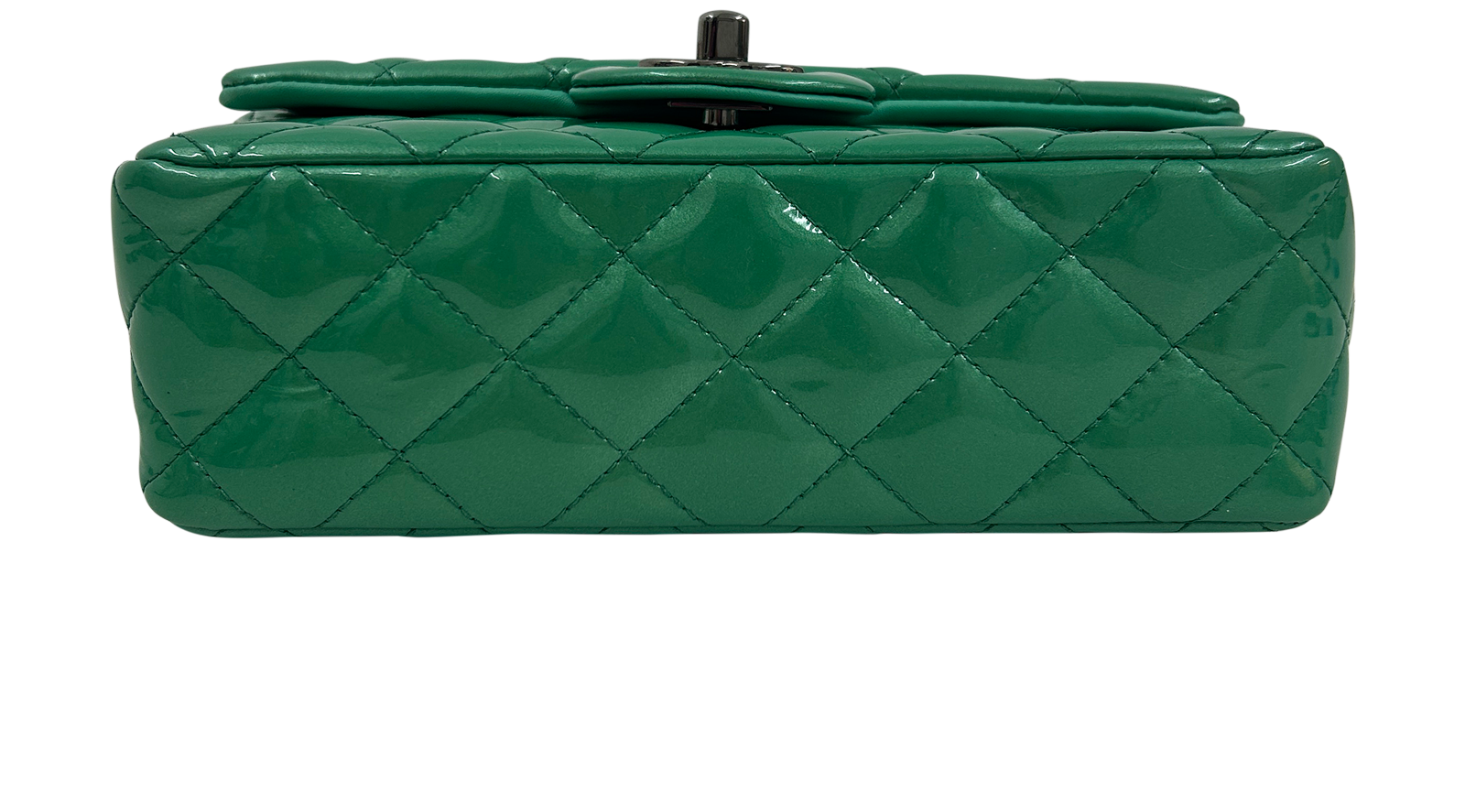 Classic Small Single Flap, 3.400&euro;, Bolso, Verde, Cuero - Charol, Vista superior