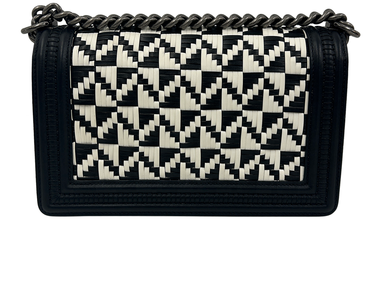 Boy Bag, 2.900&euro;, Bolso, Blanco/Negro, Animal - Piel, Vista trasera